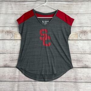 USC Trojans Performance T-Shirt Women's‎ Size Small Gray/Red